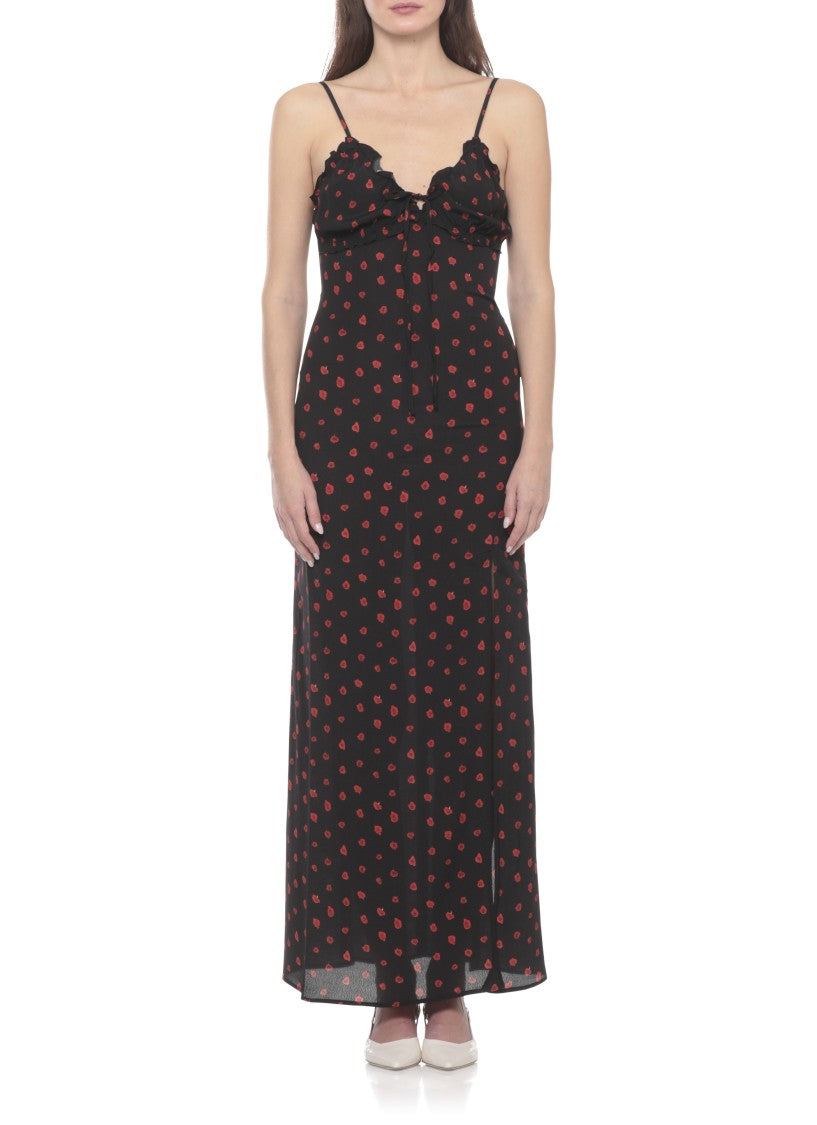 Mar De Margaritas Maxi Viscose Dress With All-Over Floral Pattern