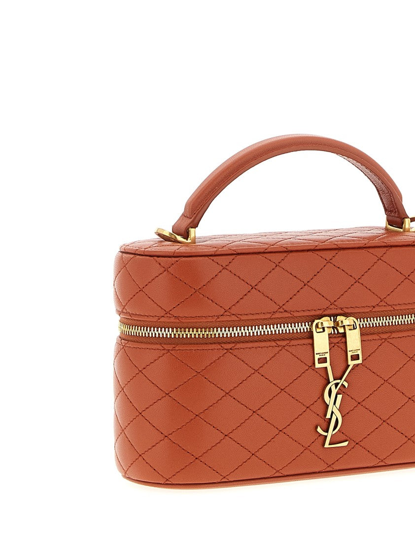 Saint Laurent Diamond-Quilted Leather Handbag With Gold-Tone Hardware