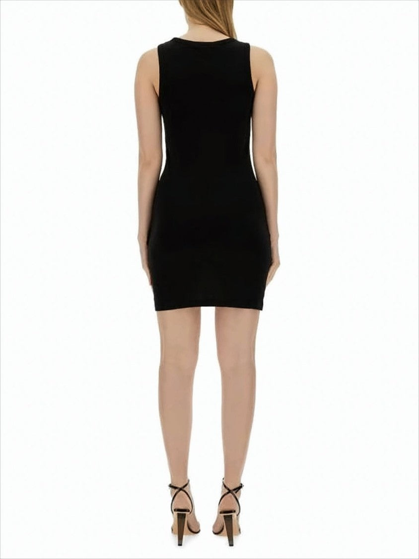 Helmut Lang Sleeveless Fitted Midi Dress In Fabric Blend