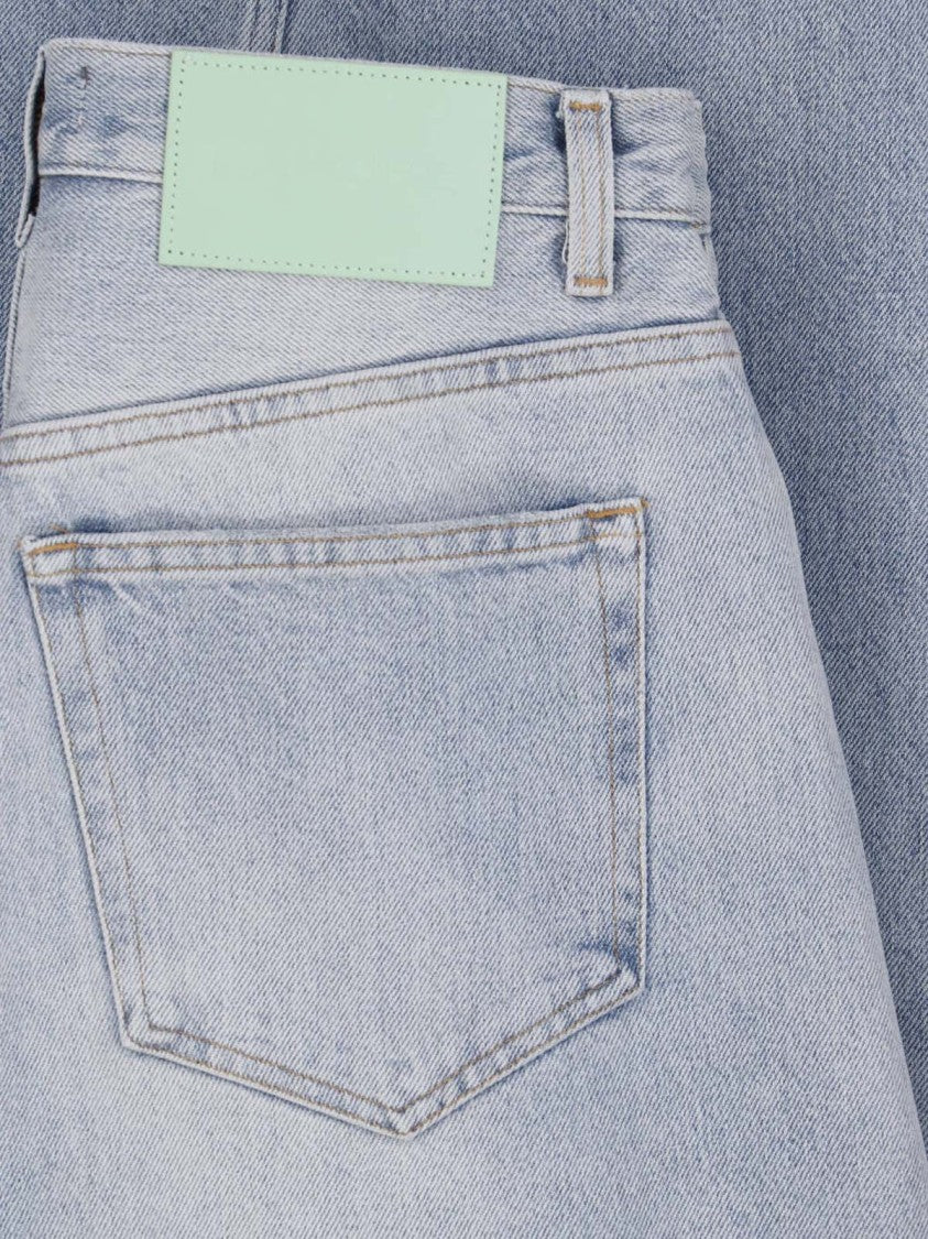 Haikure Light Blue Clyde Rounded-Leg Cotton Denim Jeans
