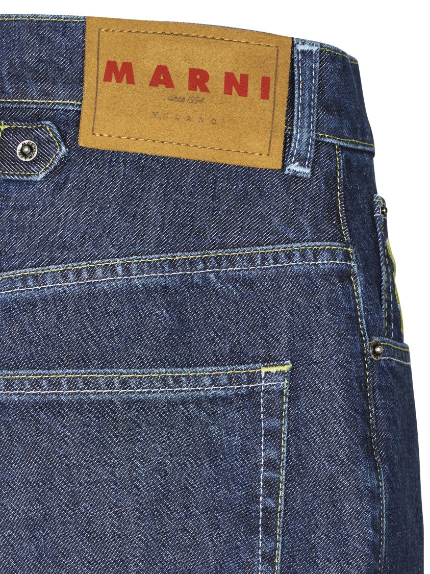 Marni Wide-Leg Casual Trousers With Cuffed Hem