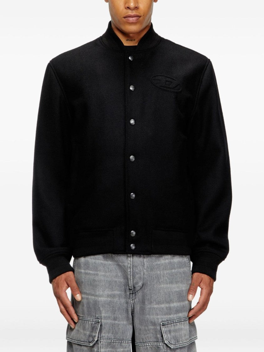 Diesel Elegant Black Wool Blend Jacket