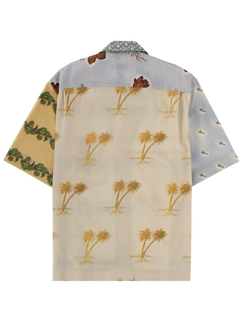 Paul Smith Textile Patchwork Muted Tones Casual Shirt