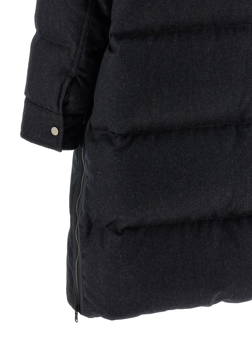 Brunello Cucinelli 'Shiny Zipper Pull' Long Down Jacket