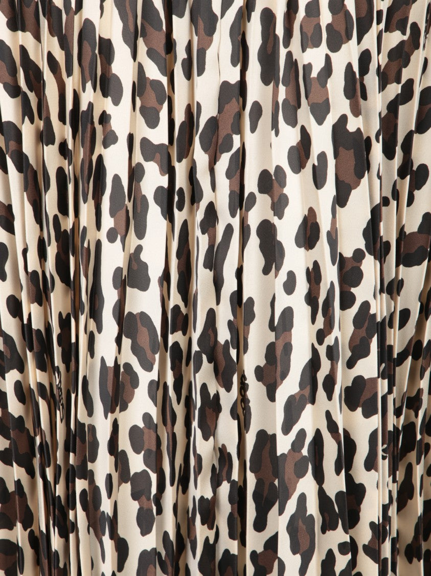 Sacai Black T-Shirt With Leopard Print Side Pleats