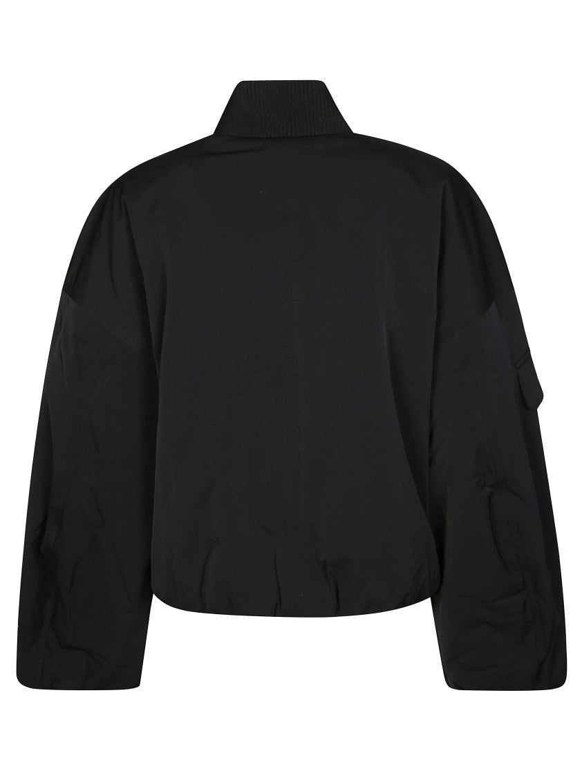 Ganni Light Twill Oversized Short Bomber Jacket