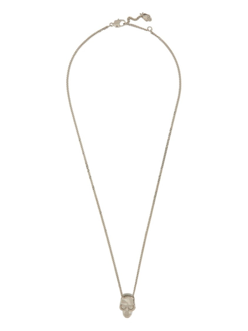 Alexander Mcqueen Brass Chain Adjustable Skull Necklace