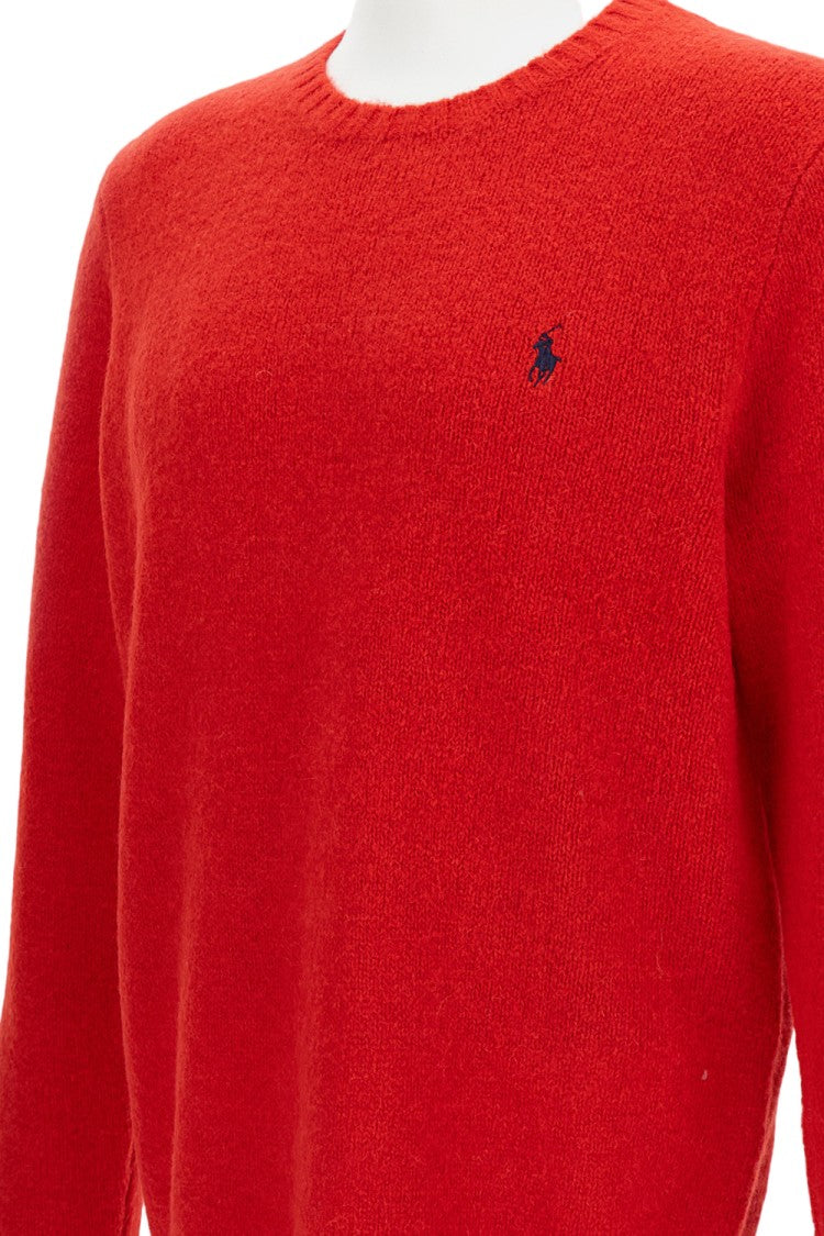 Polo Ralph Lauren Bright Red Wool Blend Knit Pullover