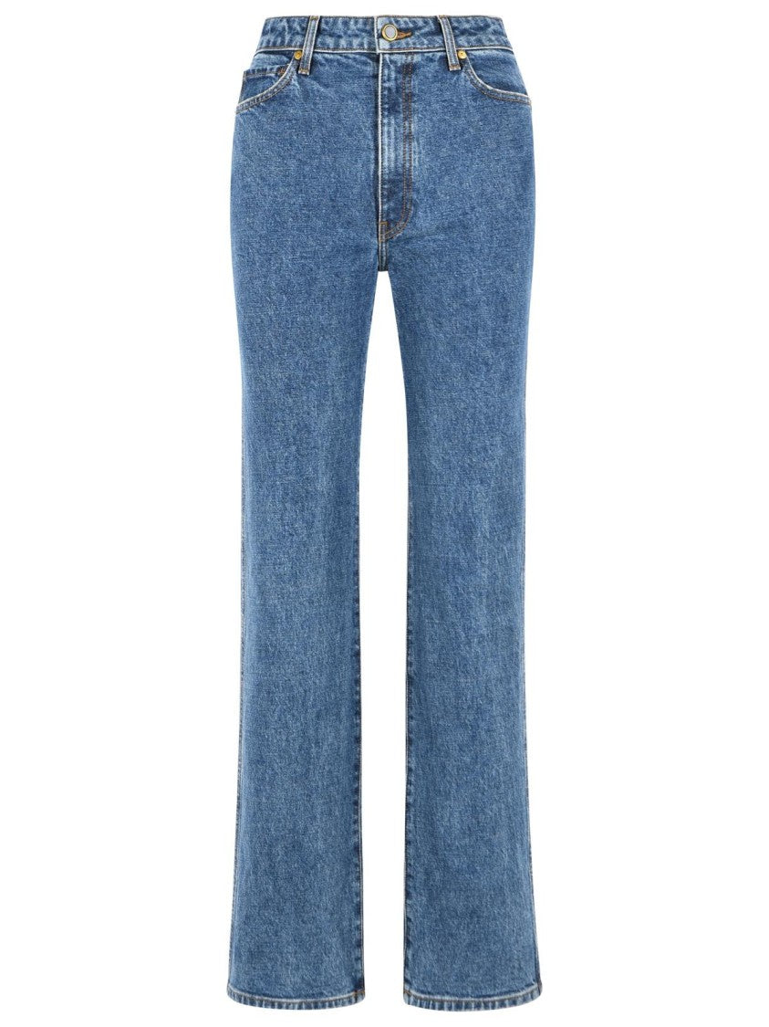 Khaite 'Danielle' Stretch Jeans In Blue 'Boone' Denim