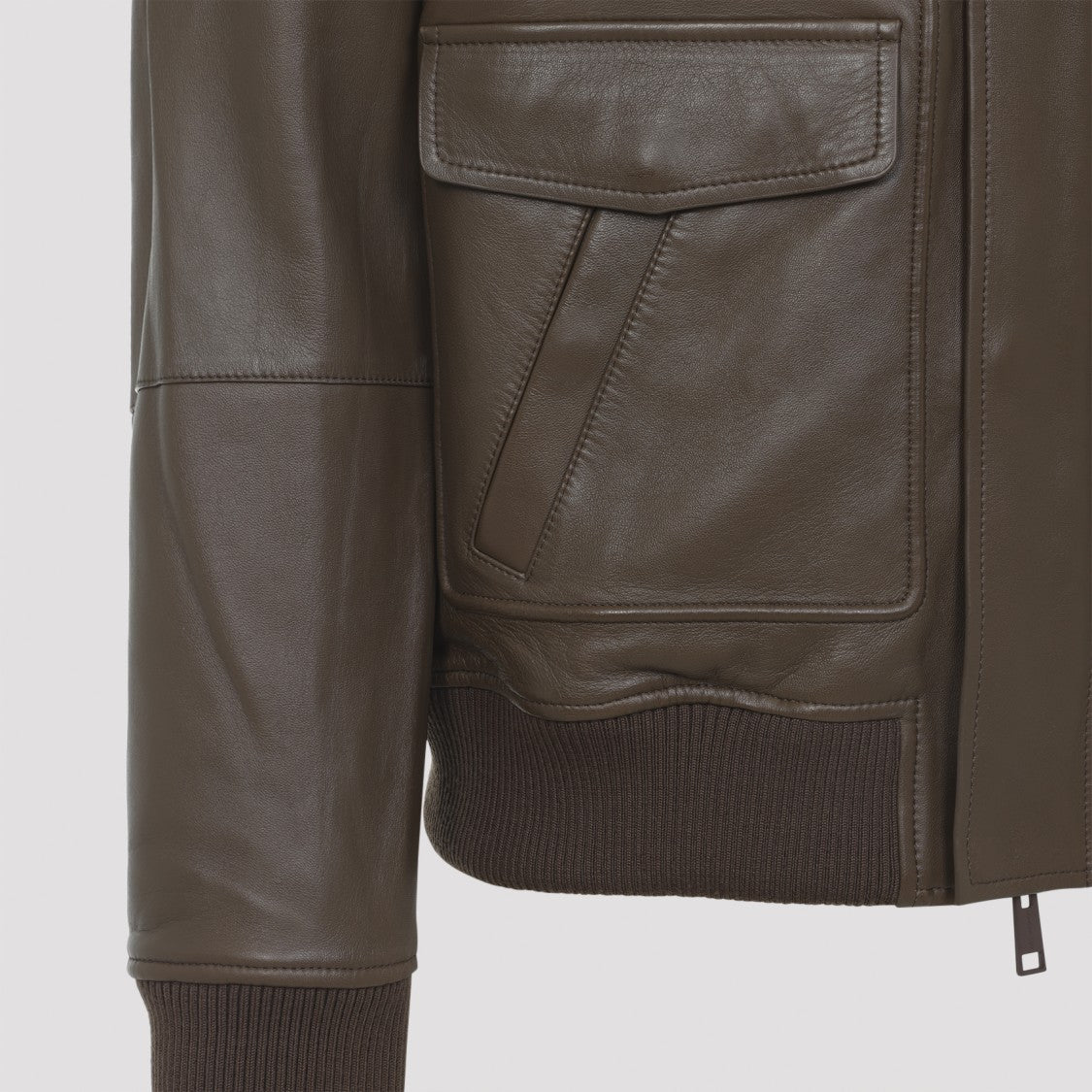 Yves Salomon Brown Lamb Leather Jacket With Furry Collar