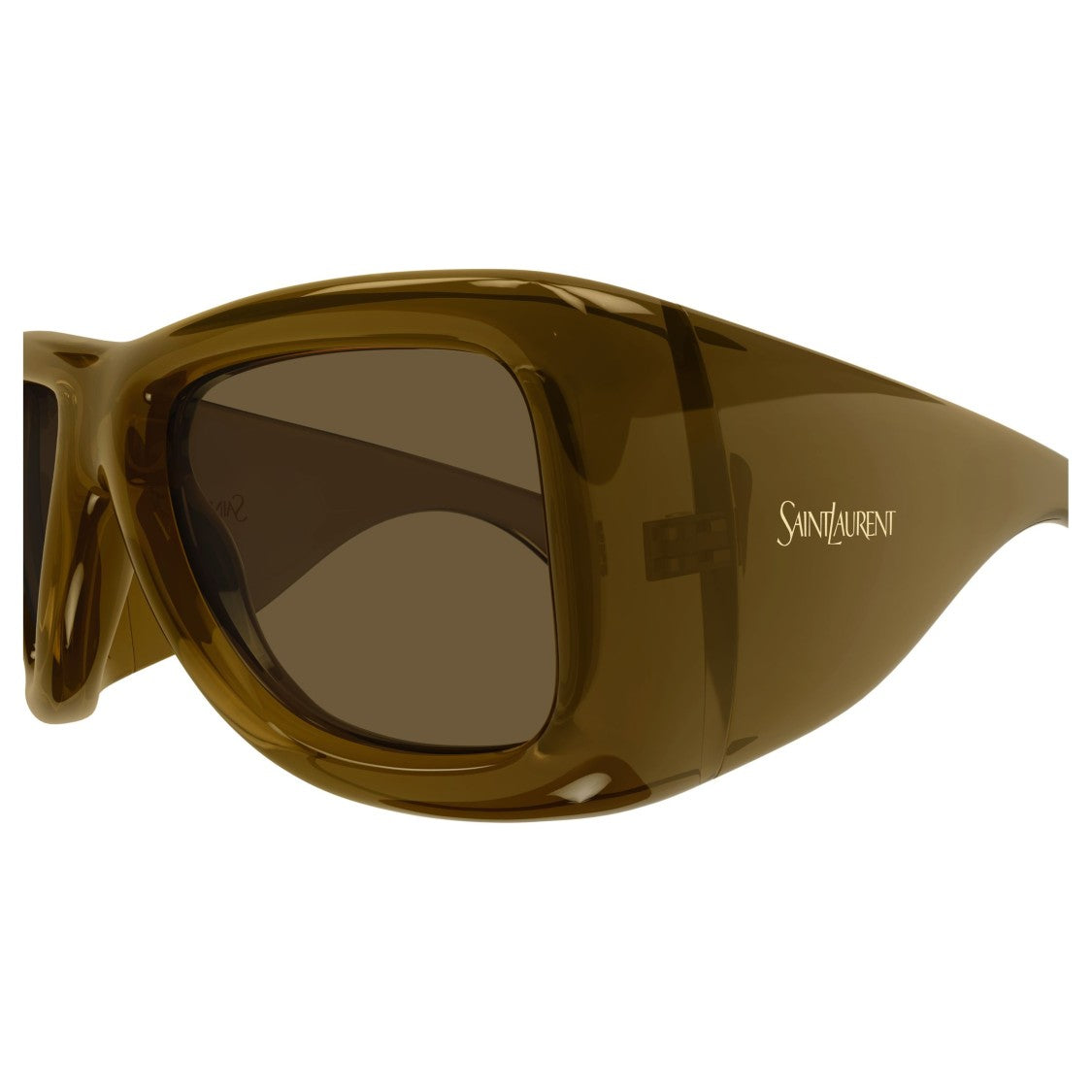 Saint Laurent Oversized Rectangular Sunglasses With Glossy Finish And Subtle Branding