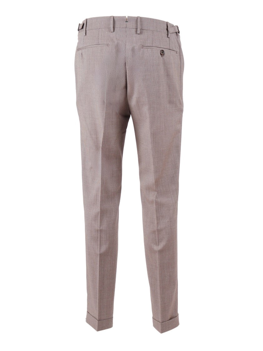 Berwich Grey Tailored Pleated Tapered Straight-Leg Pants