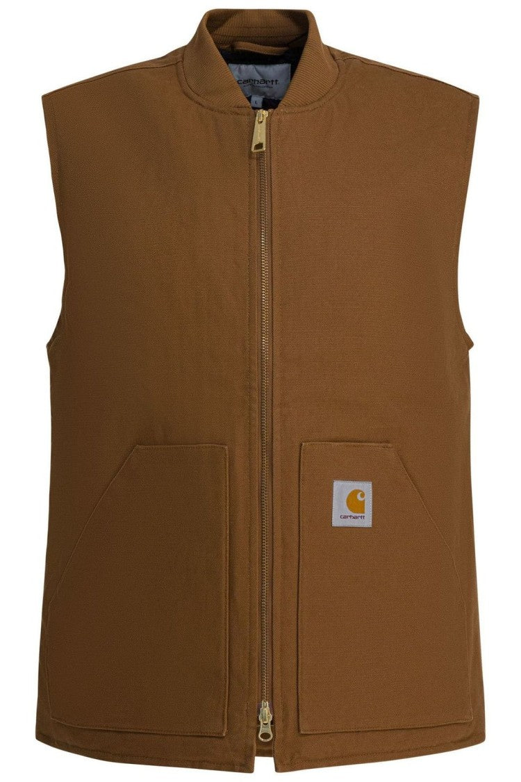 Carhartt Wip Ribbed Collar Vest With Textured Finish