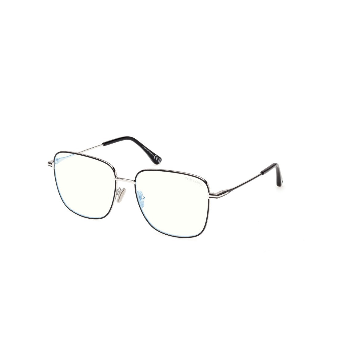 Tom Ford Ft6136-B Square-Shaped Silver-Toned Eyeglasses