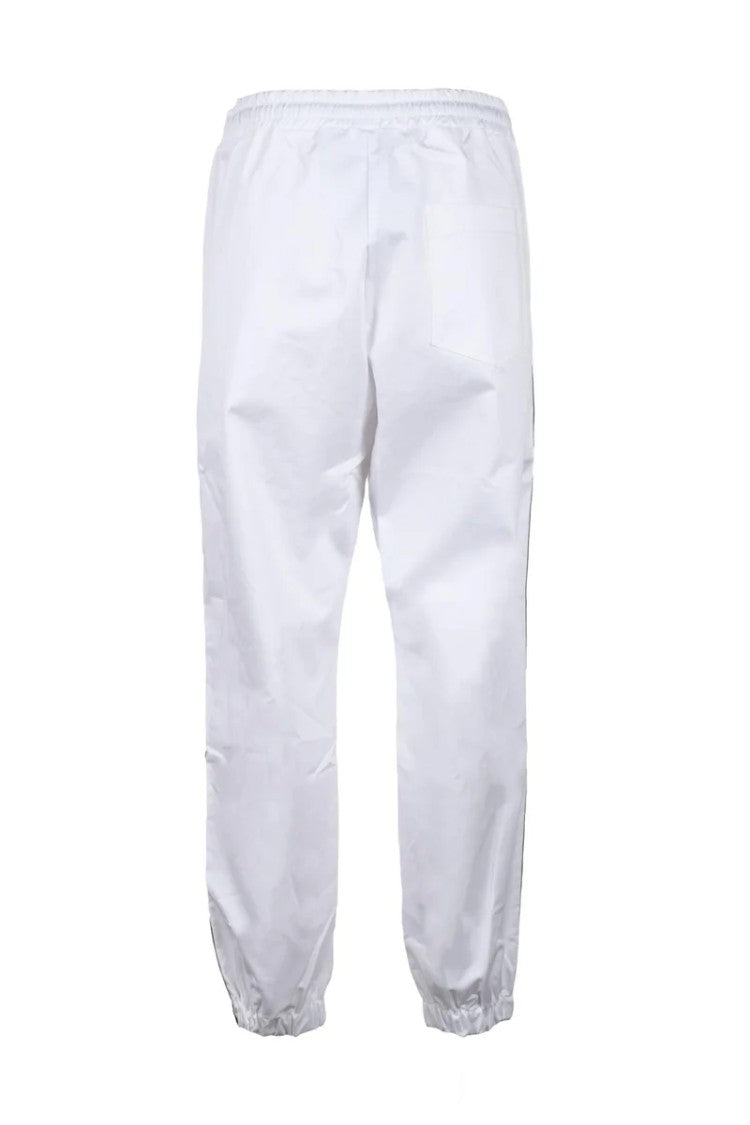 Costume National C. Relaxed-Fit White Jogger Trousers With Contrasting Side Stripes