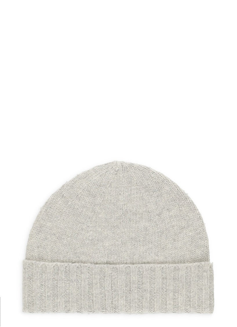 Mm6 By Maison Margiela Grey Ribbed Knit Wool Hat