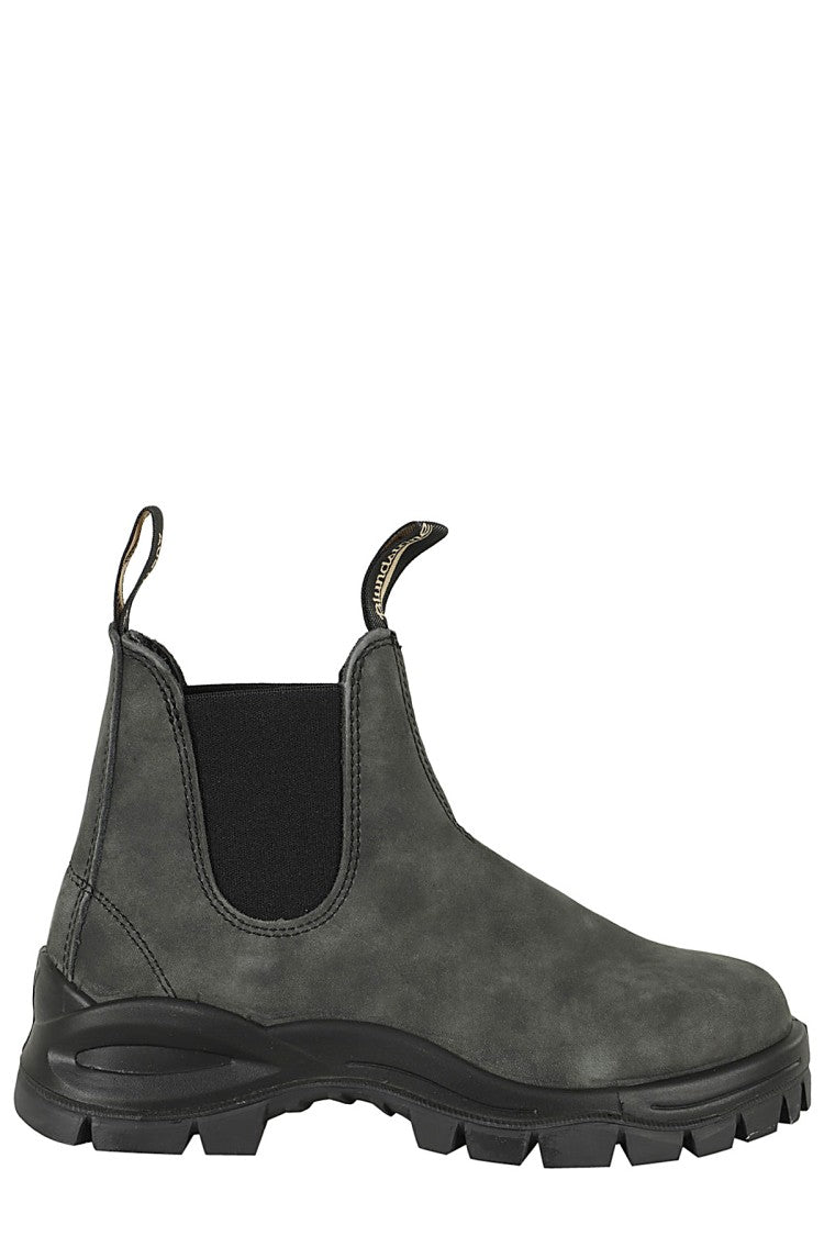 Blundstone Washed Grey Lug Boots With Elastic Side Inserts
