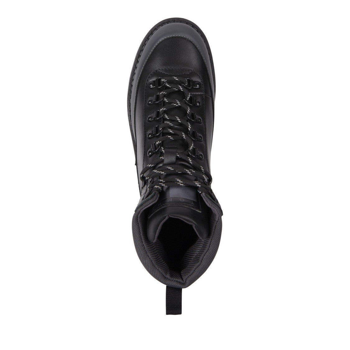 Tommy Jeans Black Rugged Leather-Blend Hiker Boots