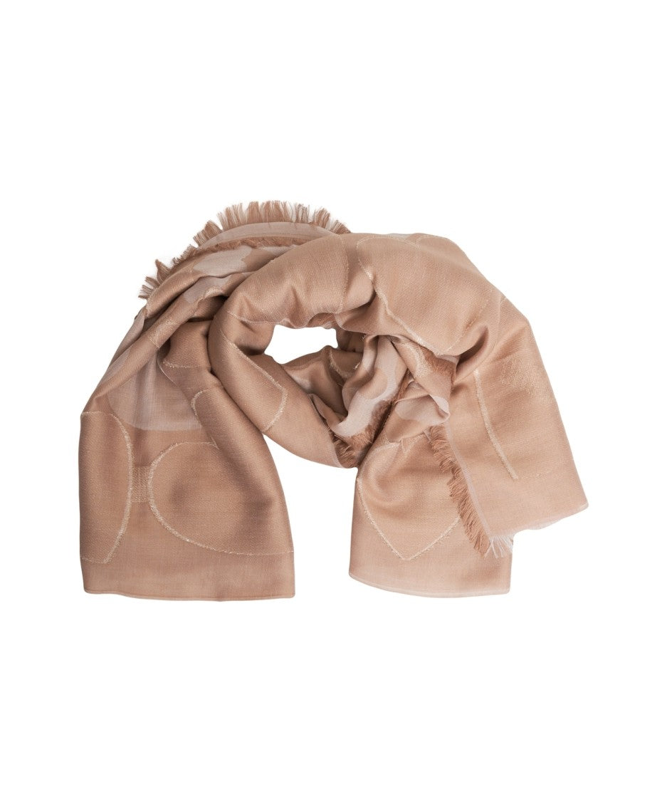 Moschino Subtle Woven Scarf With Fringed Edges