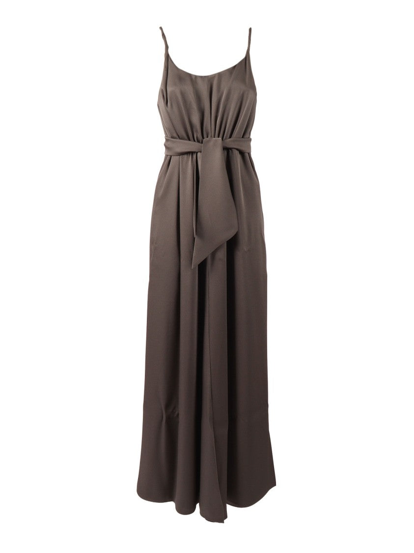 Emporio Armani Gathered Bodice Belted Waist Midi Dress