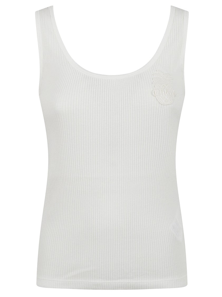 Chloé Fitted Cotton Jersey Tank Top