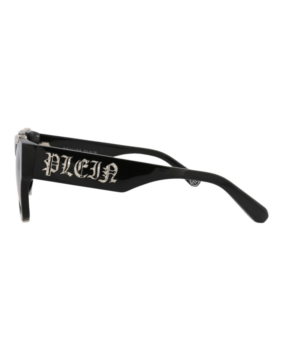 Philipp Plein Square-Frame Acetate Sunglasses With Gradient Lenses And Gothic Accents