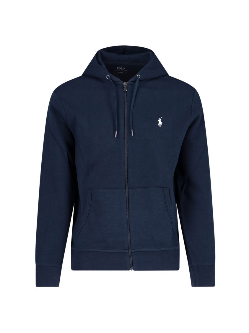 Polo Ralph Lauren Navy Smooth Texture Ribbed Knit Hooded Sweatshirt