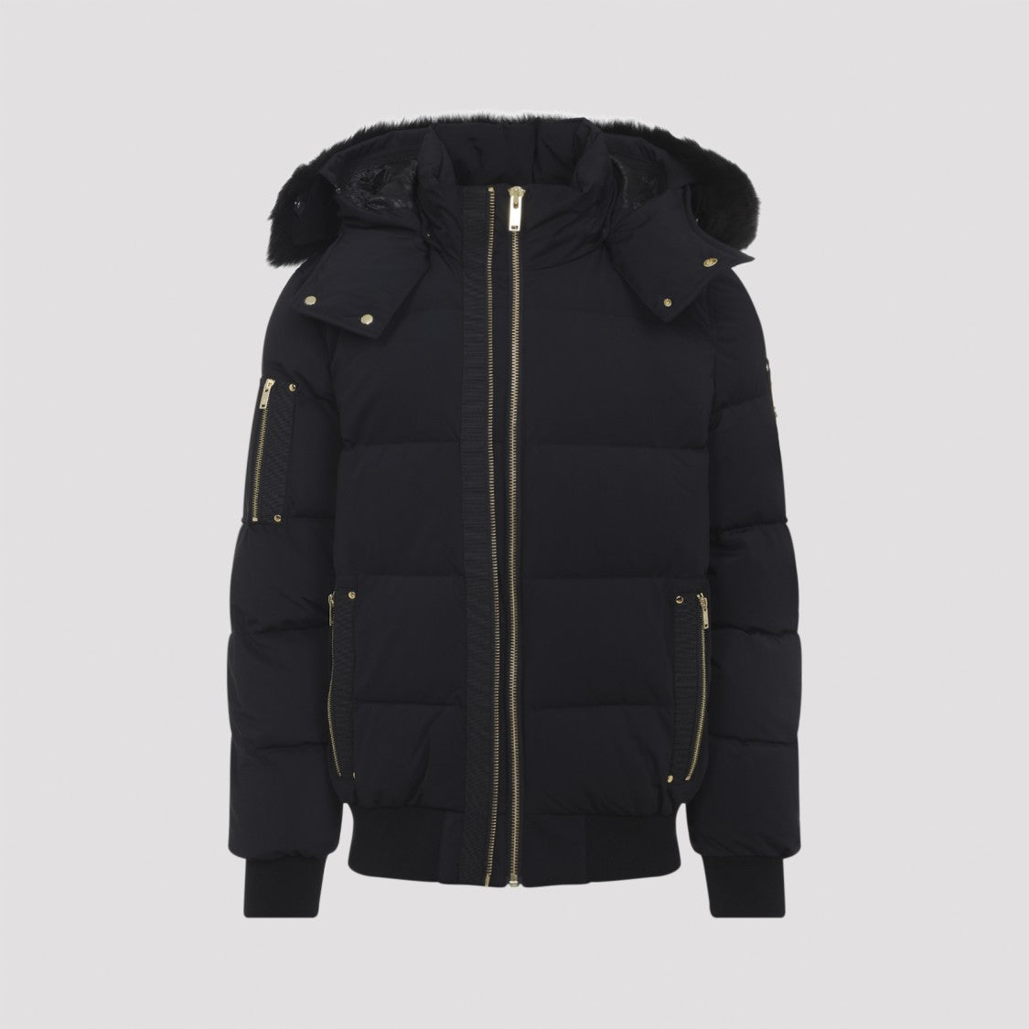 Moose Knuckles Padded Bomber Jacket With Detachable Hood