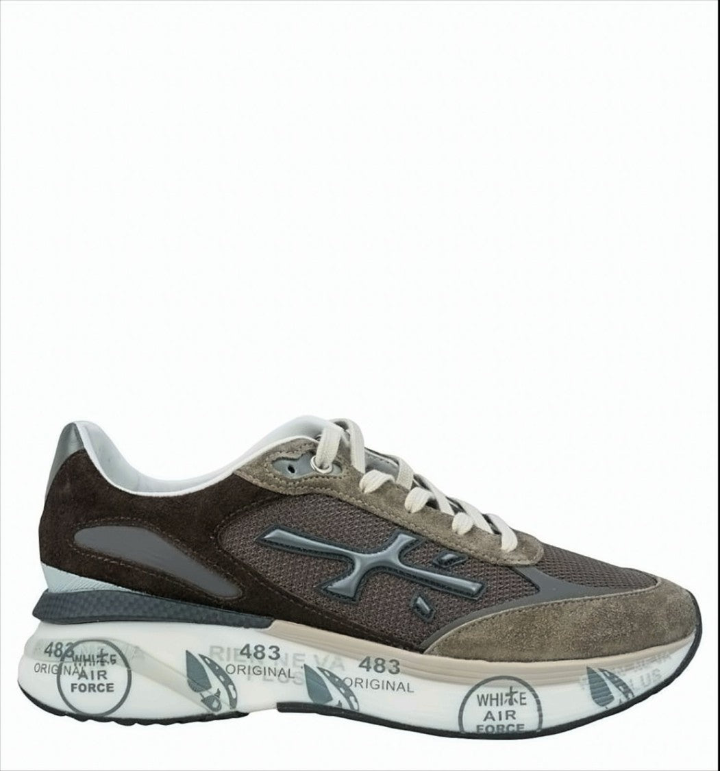 Premiata Round Toe Brown Sneakers With Suede