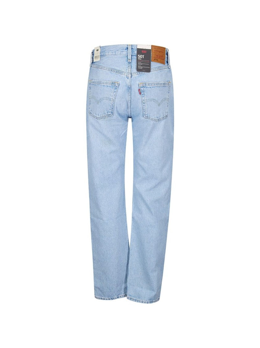 Levi's Light Blue Jeans With Button Fly And Straight Leg Cut