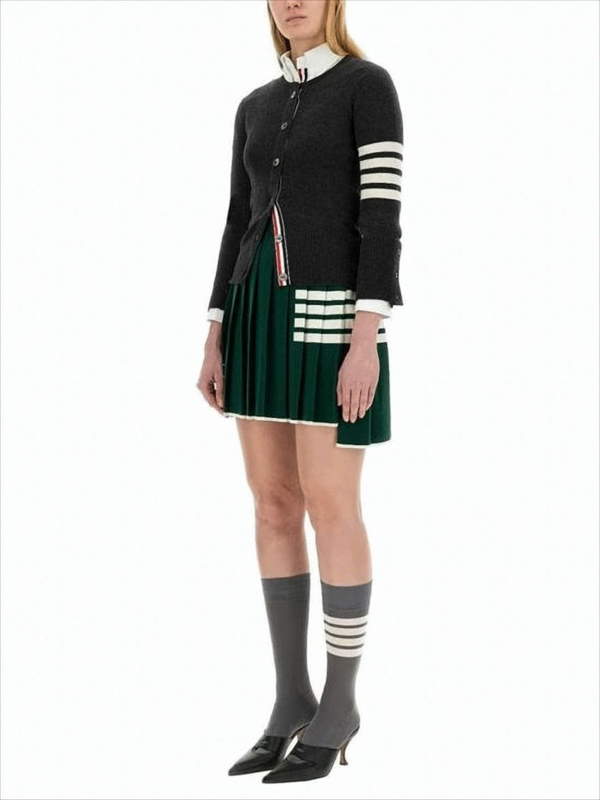 Thom Browne Fitted Cashmere Cardigan With Contrasting Stripes