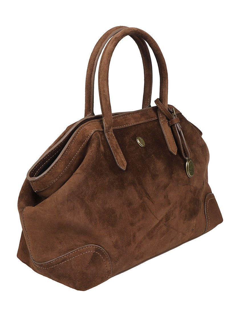 Ash Brown Justine Structured Sheepskin Shoulder Bag