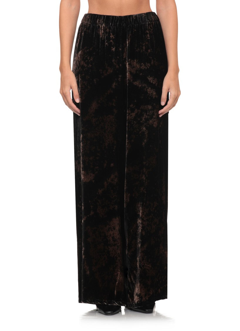 Avant Toi Relaxed Wide-Leg Velvet Trousers With Elastic Waistband
