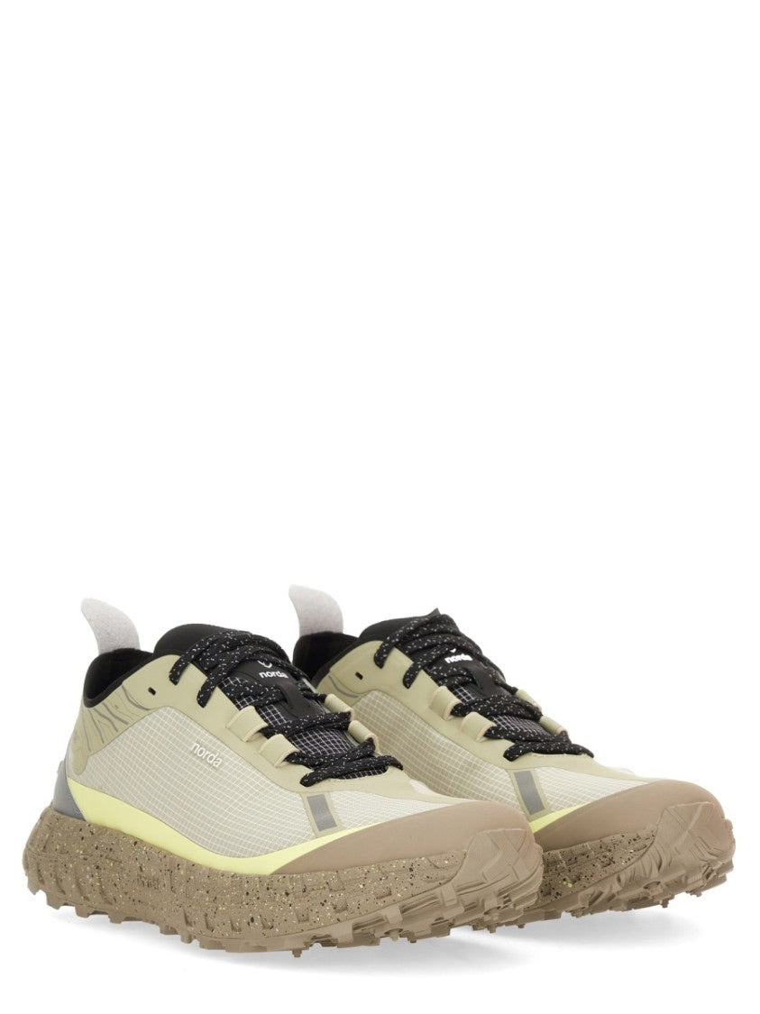 Norda Beige Sneakers With Textured Sole And Reflective Accents
