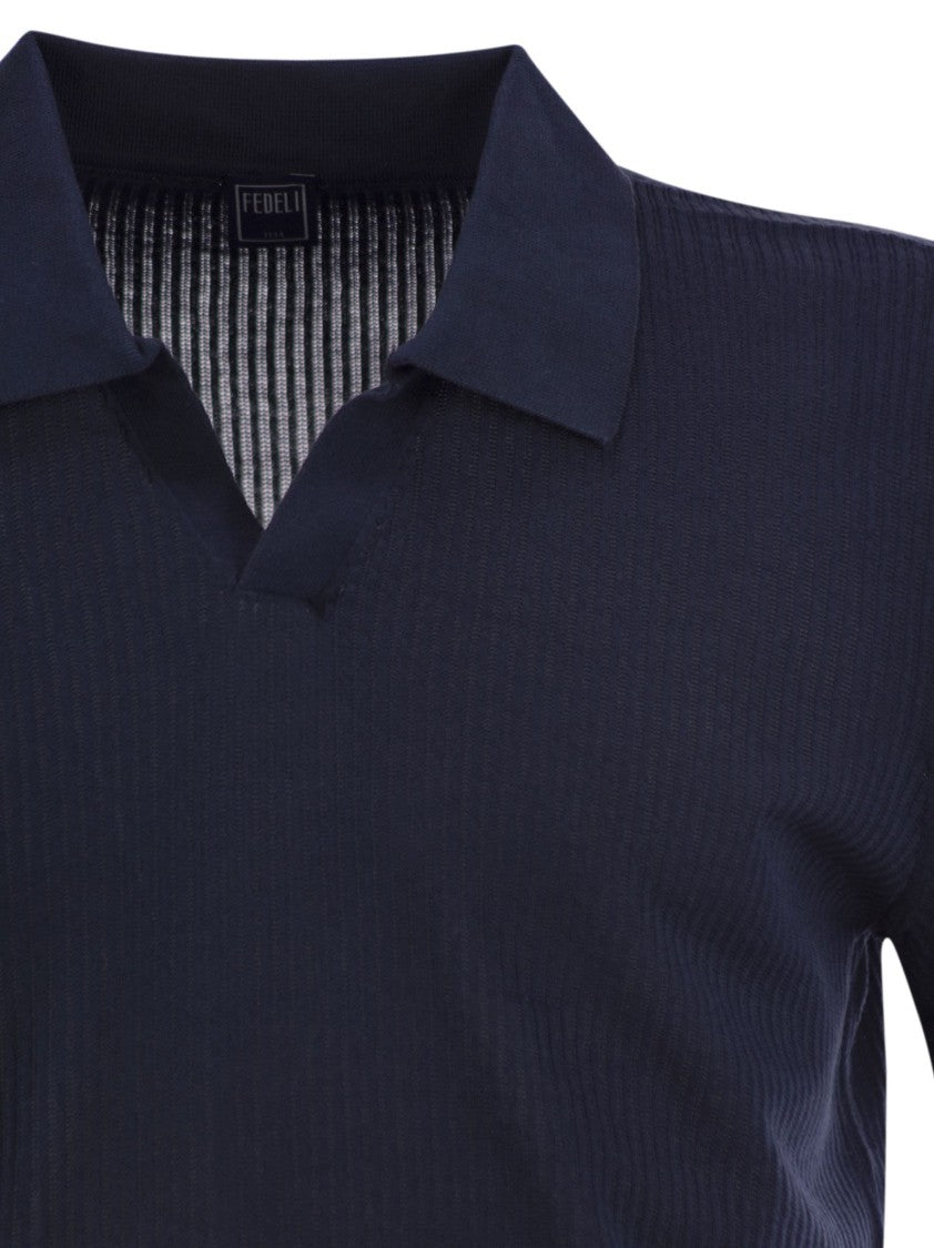 Fedeli Giza Cotton Short-Sleeved Polo Shirt