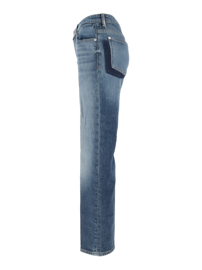 7 For All Mankind Classic Blue Calie Straight-Leg Denim Jeans