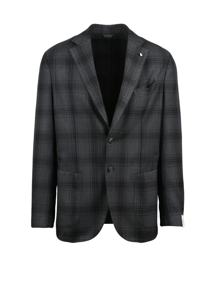 L.B.M. 1911 Rounded Wool Casual Jacket With Unlined Interior And Pin Detail
