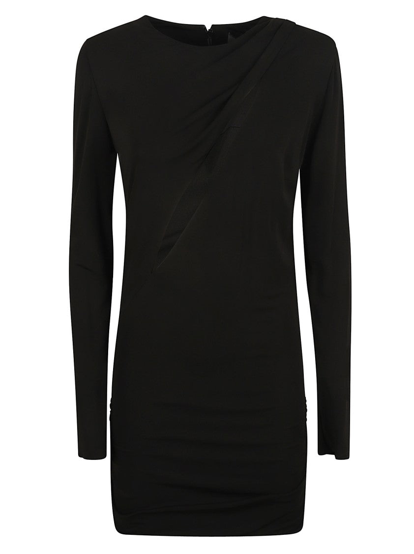 Versace Fitted Black Dress With Subtle Draping