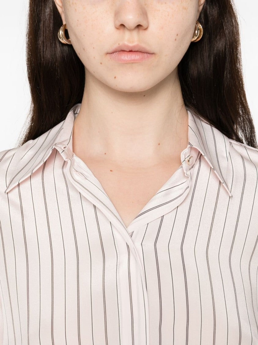 Max Mara Contrasting Vertical Striped Silk Shirt
