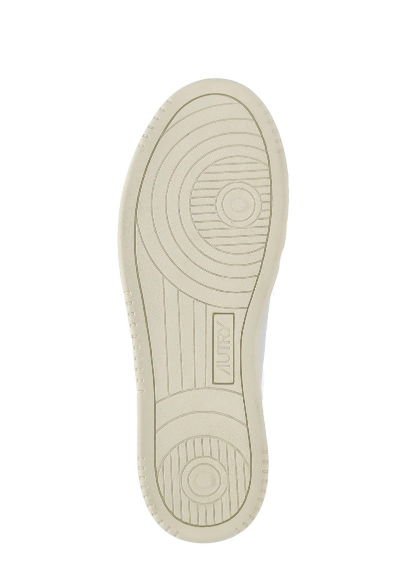 Autry White Medalist Low Suede-Blend Sneakers