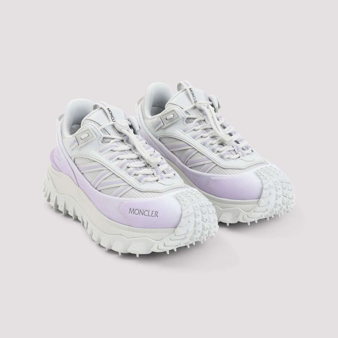 Moncler Pink And Purple Leather Sneakers