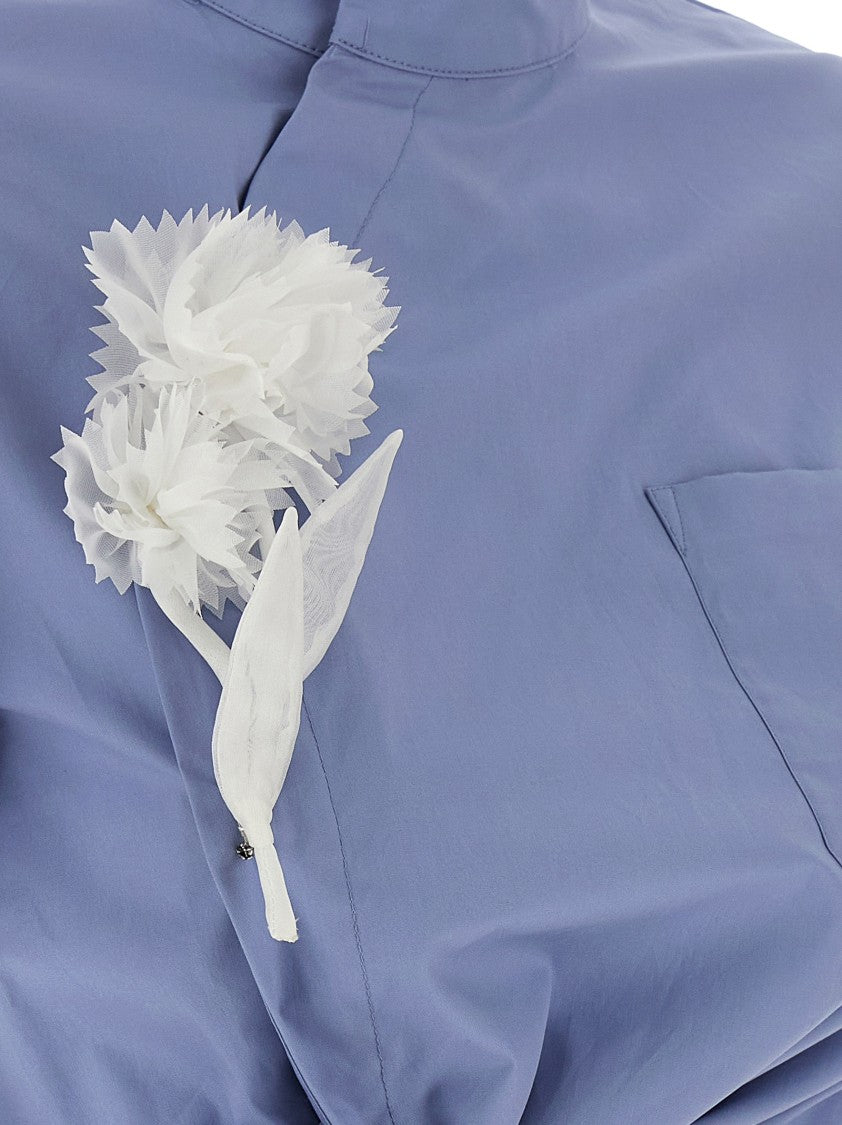 Self-Portrait 'Blue Cotton Tie Side' Top