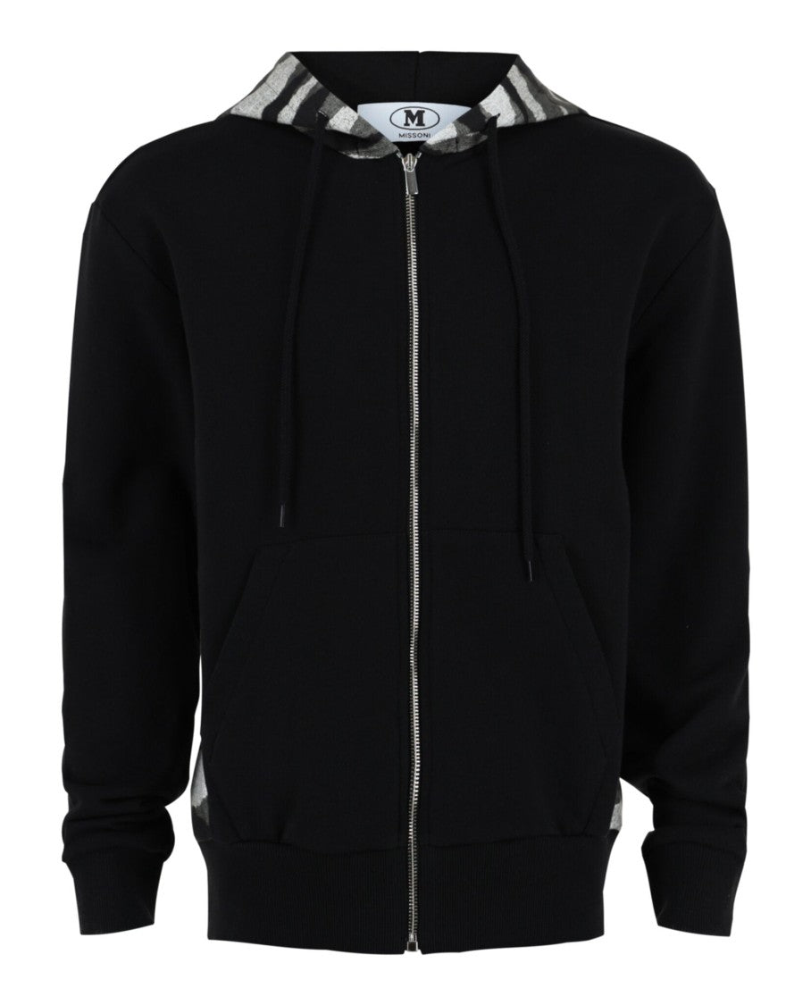 M Missoni Zig Zag Printed Zip-Up Hoodie With Silver Tone Details