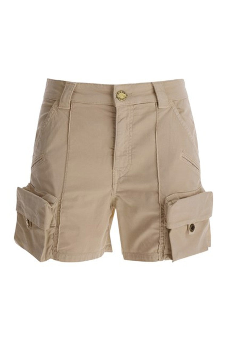 Pinko Beige Cotton Cargo Shorts