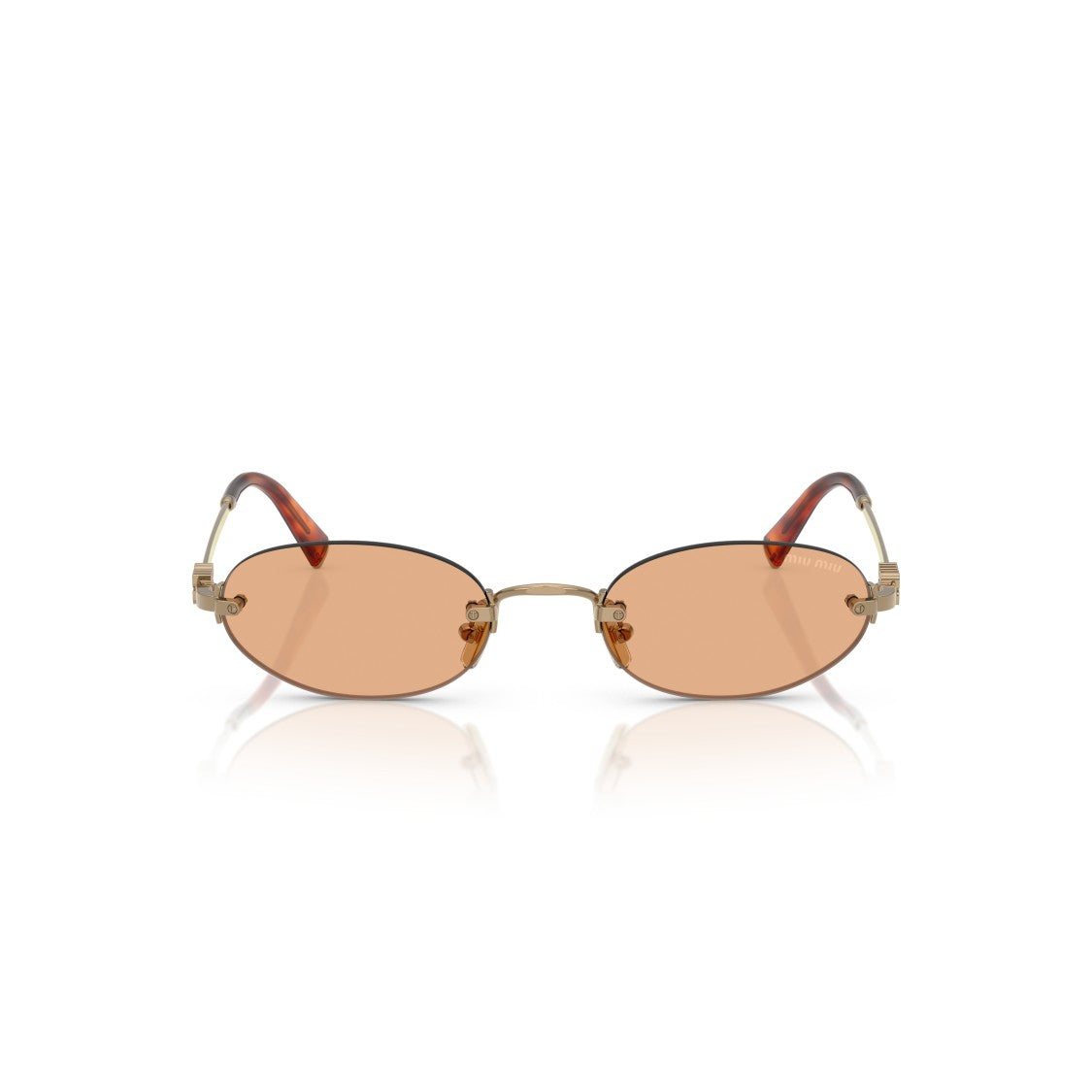Miu Miu 0Mu A54s Oval Sunglasses With Gold Metal Frame