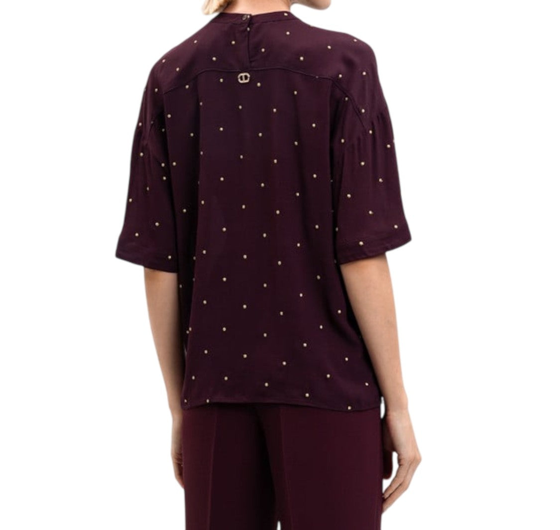 Twin-Set Loose-Fitting Top With High Neckline