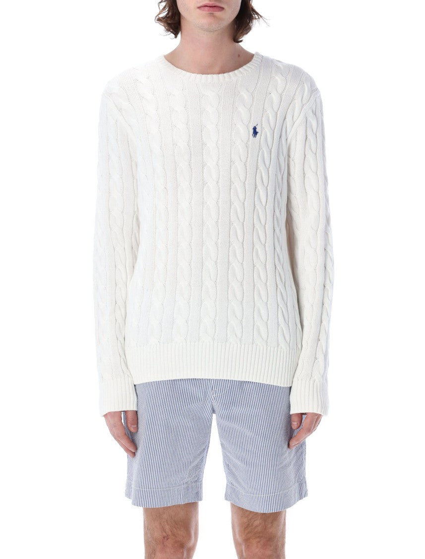 Polo Ralph Lauren Textured White Cable Knit Sweater