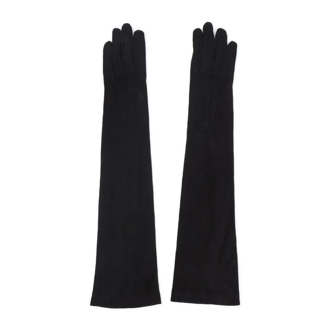Giorgio Armani Elongated Black Lamb Leather Gloves