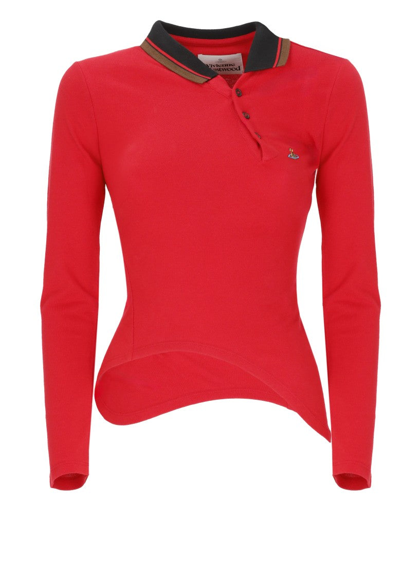 Vivienne Westwood Red Asymmetrical Ls Glory Short Sleeve Polo Shirt