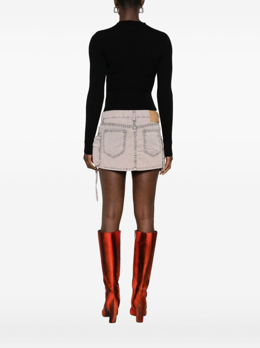 Diesel Fitted Black Ribbed Wool Sweater